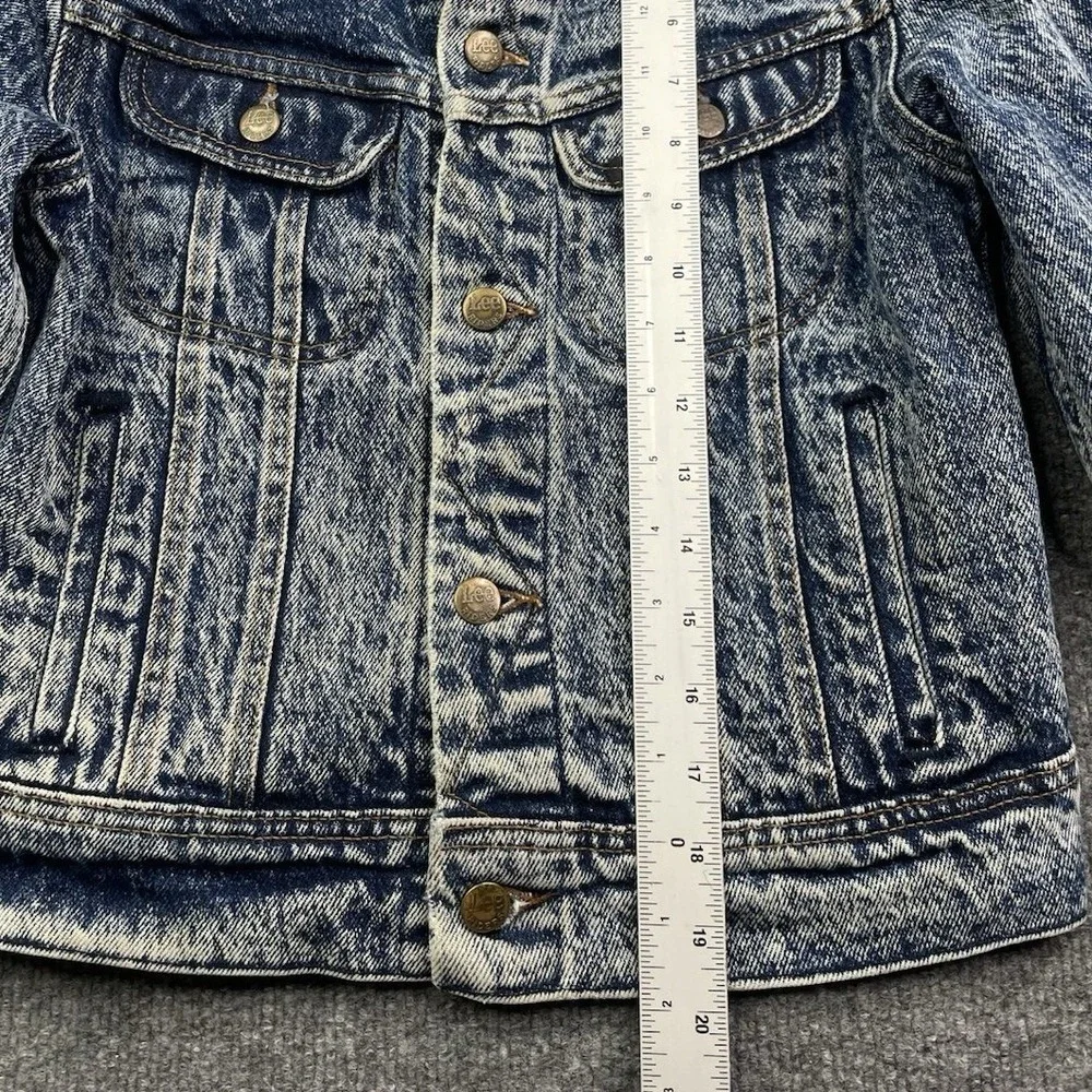 Lee Denim Jacket Kids Size 12 Blue Acid Wash Vintage‎ USA Made Riders Trucker